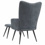 Sillón relajante con Puff 2 pcs Gris oscuro Terciopelo en Sillones | Comprar online en Foru.es
