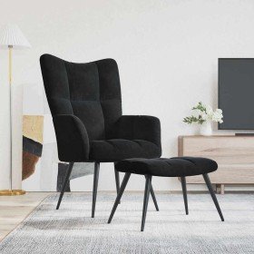 Sillón relajante con Puff 2 pcs Negro Terciopelo en Sillones | Comprar online en Foru.es