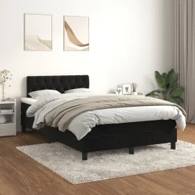 Cama box spring con colchón terciopelo negro 120x200 cm de vidaXL, Camas y somieres - Ref: Foro24-3141475, Precio: 370,10 €, ...