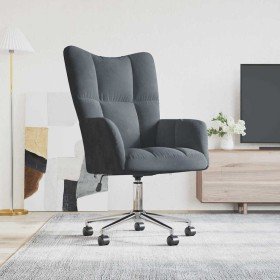 Silla de relax Gris oscuro 62 x 68,5 x 105 cm Terciopelo en Sillones | Comprar online en Foru.es