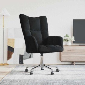 Silla de relax con ruedas Negro 62 x 68,5 x 105 cm Terciopelo en Sillones | Comprar online en Foru.es