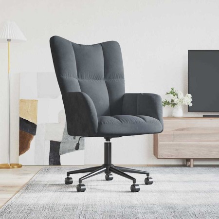 Silla de relax Gris oscuro 62 x 68,5 x 105 cm Terciopelo en Sillones | Comprar online en Foru.es