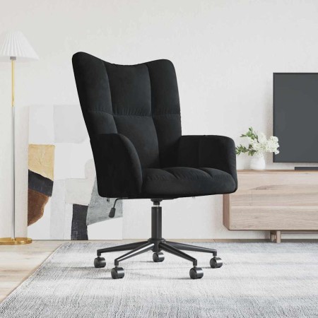 Silla de relax con ruedas Negro 62 x 68,5 x 105 cm Terciopelo en Sillones | Comprar online en Foru.es