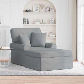 Chaise Lounge con Falda Gris Claro 91 x 157 x 91 cm tela en Divanes | Comprar online en Foru.es