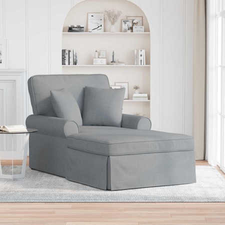 Chaise Lounge con Falda Gris Claro 91 x 157 x 91 cm tela en Divanes | Comprar online en Foru.es