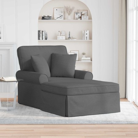 Chaise Lounge con Falda Gris oscuro 91 x 157 x 91 cm tela en Divanes | Comprar online en Foru.es