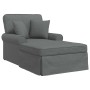 Chaise Lounge con Falda Gris oscuro 91 x 157 x 91 cm tela en Divanes | Comprar online en Foru.es