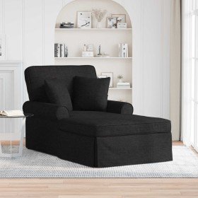 Chaise Lounge con Falda con cojín Negro 91 x 157 x 91 cm tela en Divanes | Comprar online en Foru.es