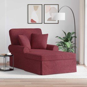 Chaise Lounge con Falda Rojo vino 91 x 157 x 91 cm tela en Divanes | Comprar online en Foru.es