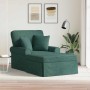 Chaise Lounge con Falda Verde oscuro 91 x 157 x 91 cm tela en Divanes | Comprar online en Foru.es
