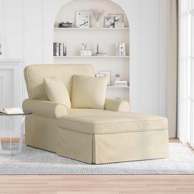 Chaise Lounge con Falda con cojín Crema 91 x 157 x 91 cm tela en Divanes | Comprar online en Foru.es