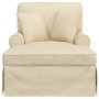 Chaise Lounge con Falda con cojín Crema 91 x 157 x 91 cm tela en Divanes | Comprar online en Foru.es