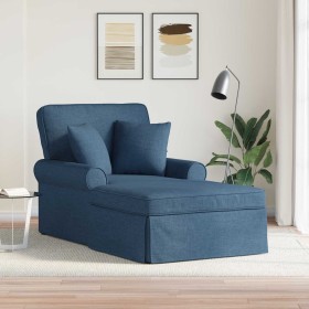 Chaise Lounge con Falda con cojín Azul 91 x 157 x 91 cm tela en Divanes | Comprar online en Foru.es