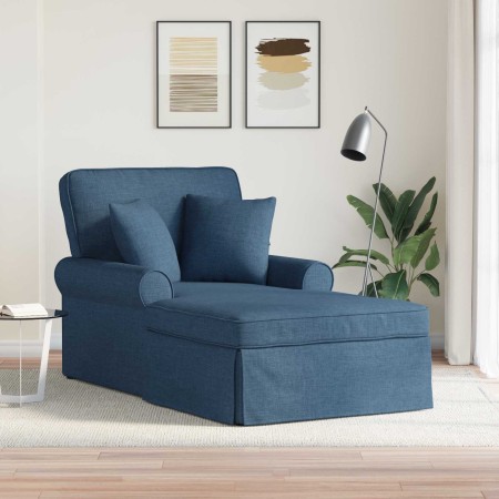 Chaise Lounge con Falda con cojín Azul 91 x 157 x 91 cm tela en Divanes | Comprar online en Foru.es