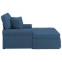 Chaise Lounge con Falda con cojín Azul 91 x 157 x 91 cm tela en Divanes | Comprar online en Foru.es
