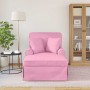 Chaise Lounge con Falda con cojín Rosa 91 x 157 x 91 cm tela en Divanes | Comprar online en Foru.es