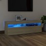 Mueble de TV con luces LED roble Sonoma 120x35x40 cm de vidaXL, Muebles TV - Ref: Foro24-804376, Precio: 80,60 €, Descuento: %