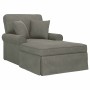 Chaise Lounge con Falda con cojín Gris Claro 91 x 157 x 91 cm en Divanes | Comprar online en Foru.es