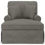 Chaise Lounge con Falda con cojín Gris Claro 91 x 157 x 91 cm en Divanes | Comprar online en Foru.es