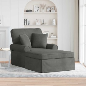 Chaise Lounge con Falda con cojín Gris oscuro 91 x 157 x 91 cm en Divanes | Comprar online en Foru.es