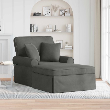 Chaise Lounge con Falda con cojín Gris oscuro 91 x 157 x 91 cm en Divanes | Comprar online en Foru.es