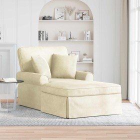 Chaise Lounge con Falda Crema 91 x 157 x 91 cm Tela Estriada en Divanes | Comprar online en Foru.es
