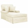 Chaise Lounge con Falda Crema 91 x 157 x 91 cm Tela Estriada en Divanes | Comprar online en Foru.es