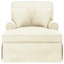 Chaise Lounge con Falda Crema 91 x 157 x 91 cm Tela Estriada en Divanes | Comprar online en Foru.es