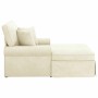 Chaise Lounge con Falda Crema 91 x 157 x 91 cm Tela Estriada en Divanes | Comprar online en Foru.es
