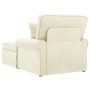 Chaise Lounge con Falda Crema 91 x 157 x 91 cm Tela Estriada en Divanes | Comprar online en Foru.es
