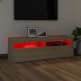 Mueble de TV con luces LED roble Sonoma 120x35x40 cm de vidaXL, Muebles TV - Ref: Foro24-804376, Precio: 80,60 €, Descuento: %
