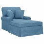 Chaise Lounge con Falda Azul 91 x 157 x 91 cm Tela Estriada en Divanes | Comprar online en Foru.es