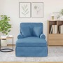 Chaise Lounge con Falda Azul 91 x 157 x 91 cm Tela Estriada en Divanes | Comprar online en Foru.es
