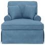Chaise Lounge con Falda Azul 91 x 157 x 91 cm Tela Estriada en Divanes | Comprar online en Foru.es