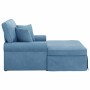 Chaise Lounge con Falda Azul 91 x 157 x 91 cm Tela Estriada en Divanes | Comprar online en Foru.es