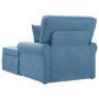 Chaise Lounge con Falda Azul 91 x 157 x 91 cm Tela Estriada en Divanes | Comprar online en Foru.es