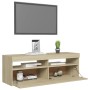 Mueble de TV con luces LED roble Sonoma 120x35x40 cm de vidaXL, Muebles TV - Ref: Foro24-804376, Precio: 80,60 €, Descuento: %