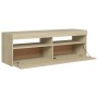 Mueble de TV con luces LED roble Sonoma 120x35x40 cm de vidaXL, Muebles TV - Ref: Foro24-804376, Precio: 80,60 €, Descuento: %