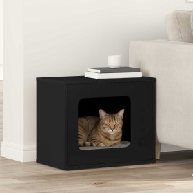Casa para Gatos Negro 51 x 30 x 42 cm Madera de ingeniería en Mobiliario para gatos | Comprar online en Foru.es