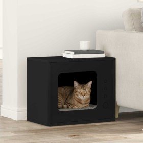 Casa para Gatos Negro 51 x 30 x 42 cm Madera de ingeniería en Mobiliario para gatos | Comprar online en Foru.es