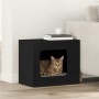 Casa para Gatos Negro 51 x 30 x 42 cm Madera de ingeniería en Mobiliario para gatos | Comprar online en Foru.es