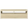 Mueble de TV con luces LED roble Sonoma 120x35x40 cm de vidaXL, Muebles TV - Ref: Foro24-804376, Precio: 80,60 €, Descuento: %