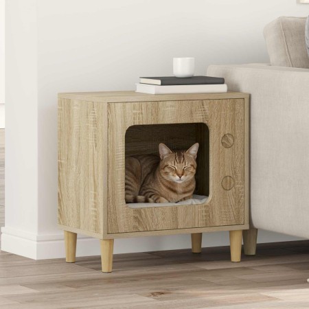 Casa para Gatos Sonoma 51 x 30 x 52 cm Madera de ingeniería en Mobiliario para gatos | Comprar online en Foru.es
