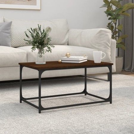 Mesa de centro madera y hierro roble marrón 80x50x40 cm de vidaXL, Mesas de centro - Ref: Foro24-823296, Precio: 42,27 €, Des...