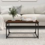 Mesa de centro madera y hierro roble marrón 80x50x40 cm de vidaXL, Mesas de centro - Ref: Foro24-823296, Precio: 42,27 €, Des...
