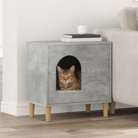 Casa para Gatos Concreto 51 x 30 x 52 cm Madera de ingeniería en Mobiliario para gatos | Comprar online en Foru.es
