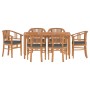 Juego de comedor de jardín 7 piezas madera maciza de teca de vidaXL, Conjuntos de jardín - Ref: Foro24-3155772, Precio: 1,00 ...