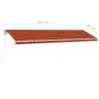 Toldo de pie automático naranja y marrón 600x350 cm de vidaXL, Toldos - Ref: Foro24-3069690, Precio: 911,47 €, Descuento: %