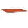 Toldo automático retráctil naranja y marrón 600x350 cm de vidaXL, Toldos - Ref: Foro24-3069050, Precio: 839,29 €, Descuento: %