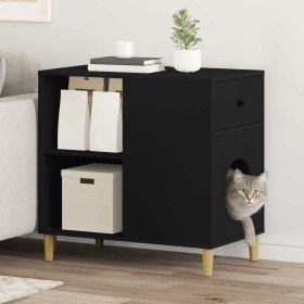 Casa para Gatos Negro 72 x 42.5 x 70 cm Madera de ingeniería en Mobiliario para gatos | Comprar online en Foru.es